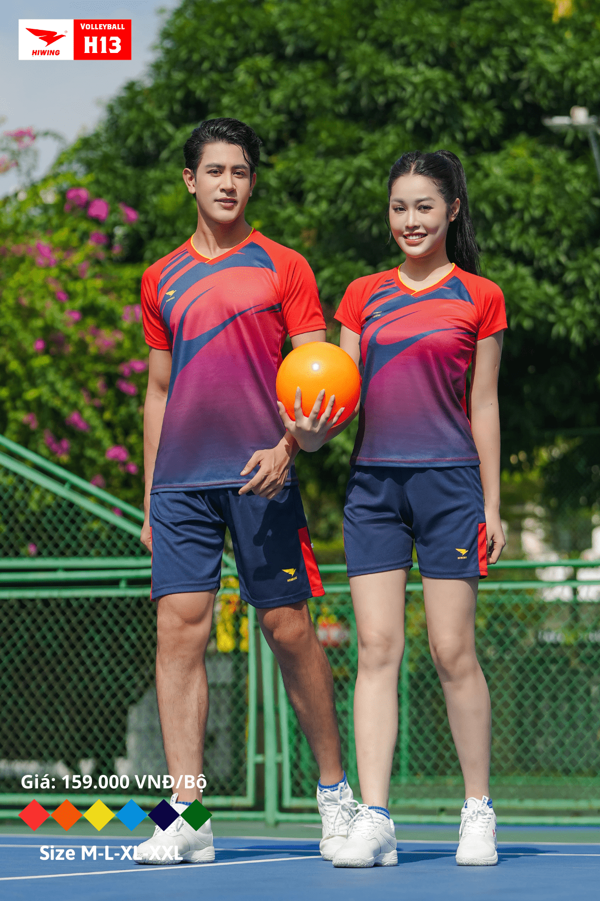 Áo bóng chuyền Nữ Hiwing H13 màu Đỏ